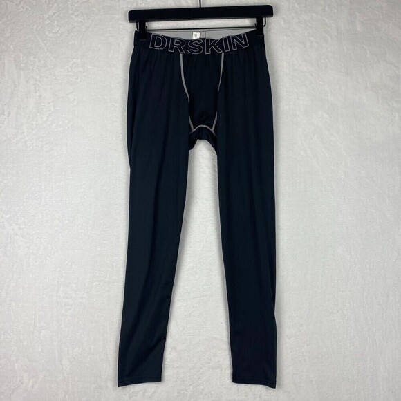 DRSKIN Compression Pants Tights Mens Medium Black White Lightweight Bundle of 2 - Picture 1 of 16